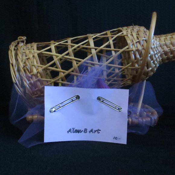 Hand Crafted Barrettes Purple Chrysanthemum Floral Tulle Bling for Women & Girls - Picture 3 of 9